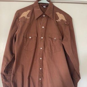 Lorna Leedy Handmade Western Bird Mens Shirt Pearl Snap Fancy Pony Land